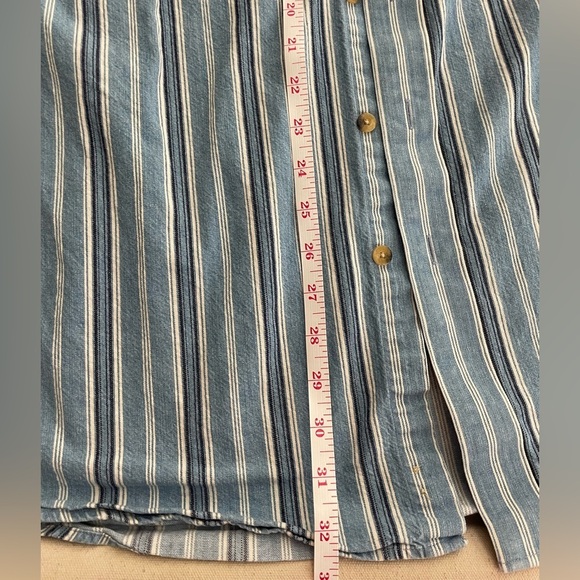 Vintage L.L. Bean Indigo Dad Work Shirt Denim Dobby Workwear Men's Large Tall - Picture 5 of 7